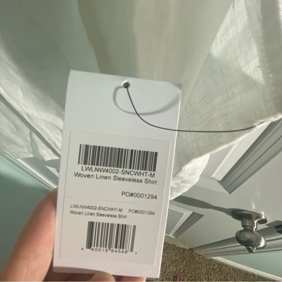 NWT Lunya Woven Linen Sleeveless Shirt Sincere White Size M Tank - Picture 13 of 16